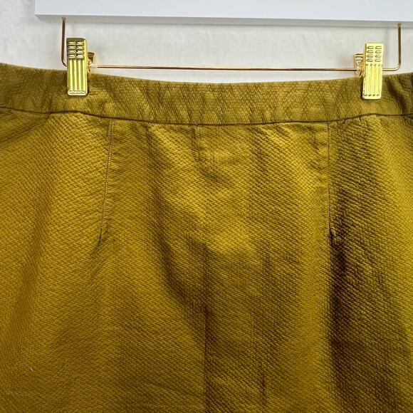 Vanessa Virginia Anthropologie Green Textured Mini Skirt with Pockets, Size 12 - Picture 7 of 11